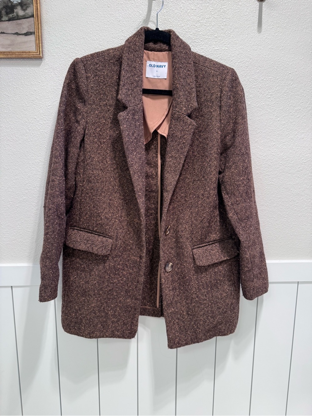 Old Navy Brown Tweed Blazer Jacket - Women's